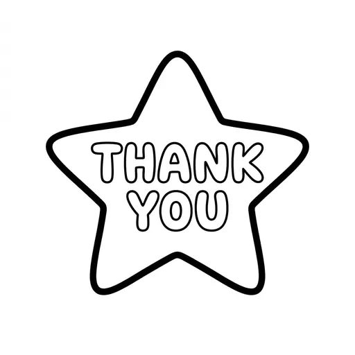Easy Veterans Day Coloring Page — Thank You Star