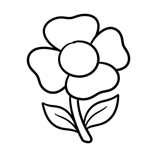 Easy Poppy Coloring Page — Simple Poppy Flower