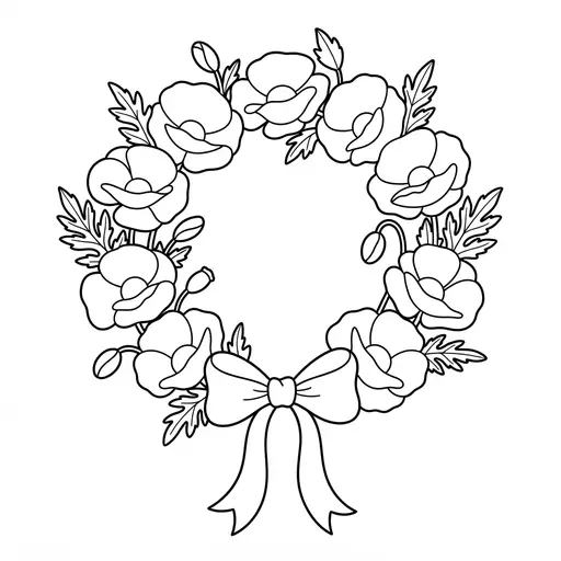 Poppy Coloring Page — Tied with a Ribbon