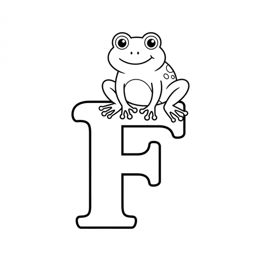 Alphabet Coloring Page — Sitting on Letter F