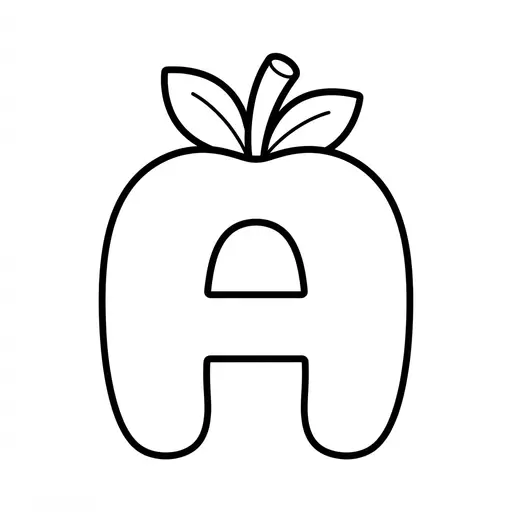 Easy Alphabet Coloring Page — Shaped Like Letter A