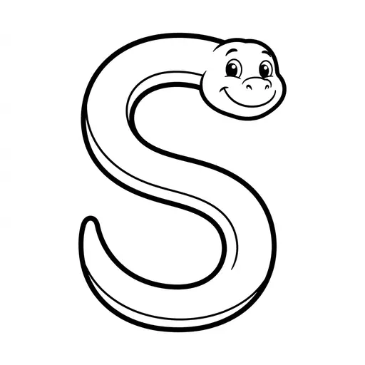 Easy Alphabet Coloring Page — Shaped Like Letter S