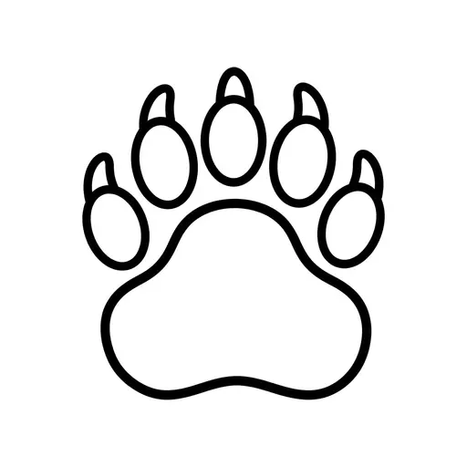 Easy Animal Track Coloring Page — Simple Outline Print with Claws