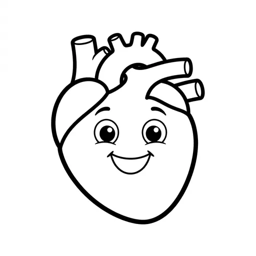 Easy Human Body Coloring Page — Friendly Cartoon With Big Smile