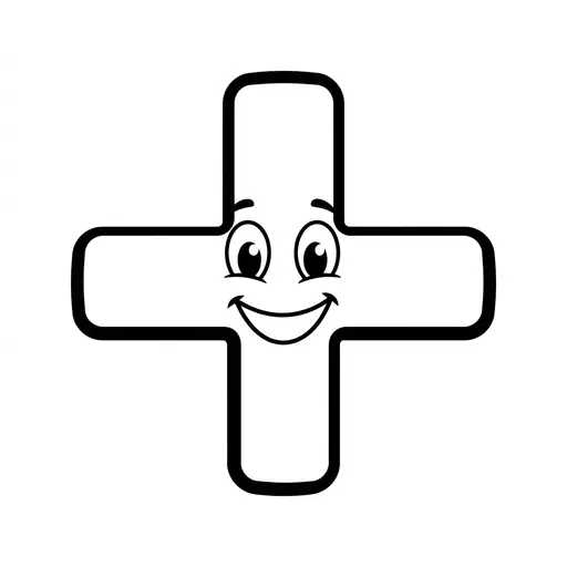 Easy Math Coloring Page — Big Smiling Face for Math