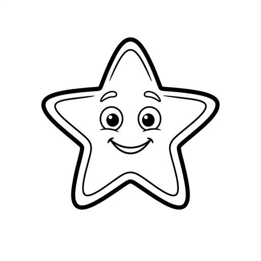 Easy Shape Coloring Page — Friendly Face and Simple Outlines