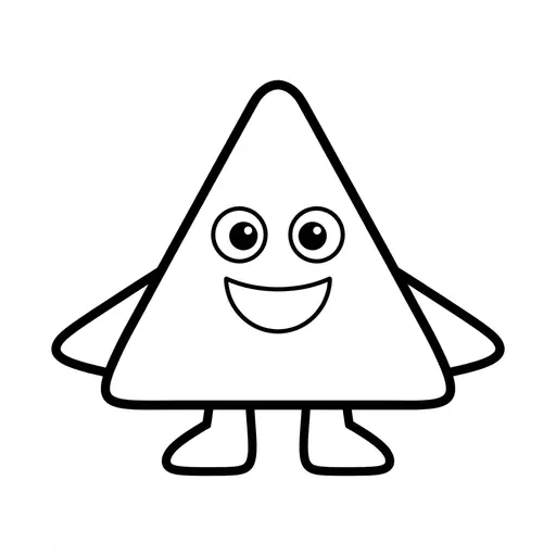 Easy Shape Coloring Page — Friendly Character With Arms And Legs