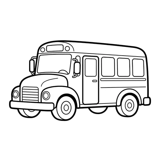 Easy School Coloring Page — Simple Outline Facing Left