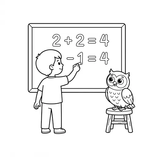 Math Coloring Page — Solving Math at Chalkboard