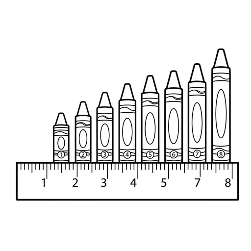 Measurement Coloring Page — Lined Up on a Ruler