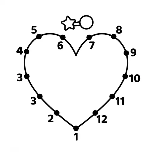 Easy Dot To Dot Coloring Page — Dot to Dot Big Heart With Numbered Dots