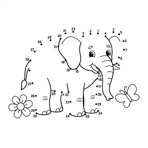Dot To Dot Coloring Page — Dot to Dot with a Butterfly
