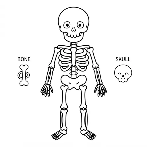 Human Body Coloring Page — Anatomy Diagram with Labels