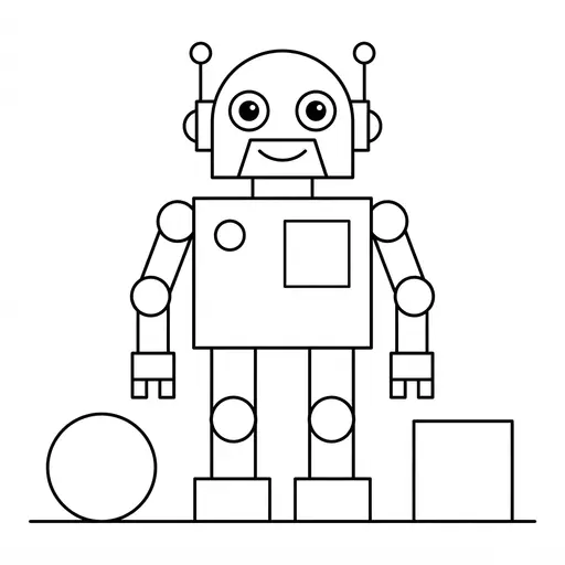 Shape Coloring Page — Built From Geometric Shapes