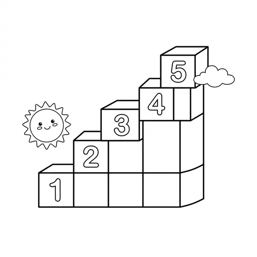 Number Block Coloring Page — Tower Of Number Blocks