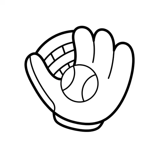 Easy Baseball Coloring Page — Holding a Ball