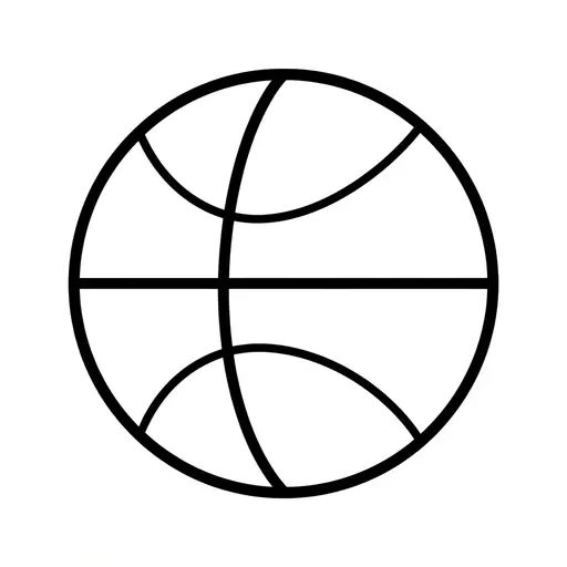 Easy Basketball Coloring Page — Simple Outline for Toddlers