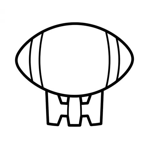Easy Football Coloring Page — On a Kicking Tee
