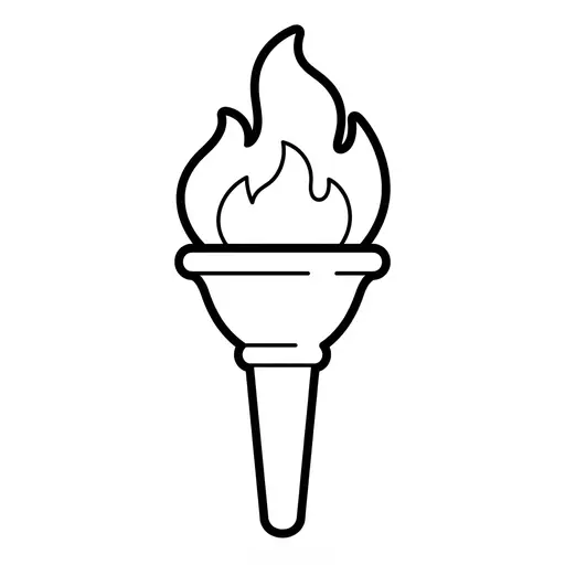 Easy Olympic Coloring Page — Burning Brightly With Flames