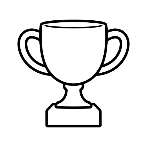 Easy Sport Coloring Page — Simple Cup With Two Handles