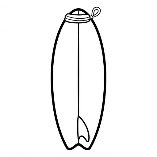 Easy Surfing Coloring Page — Simple Outline With Single Fin