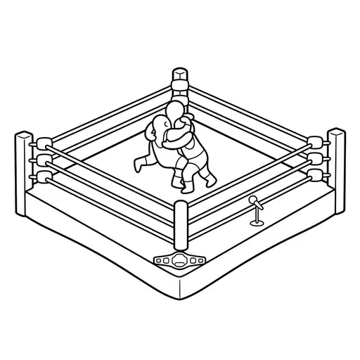 Wrestling Coloring Page — In a Ring