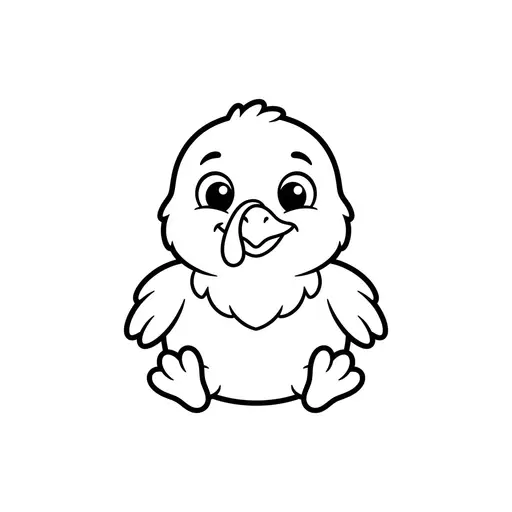 Easy Turkey Coloring Page — Cute Baby Turkey Chick