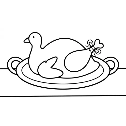 Easy Thanksgiving Coloring Page — Roast Turkey on a Platter