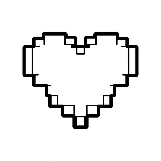 Easy Pixel Art Coloring Page — Simple Pixel Art Outline