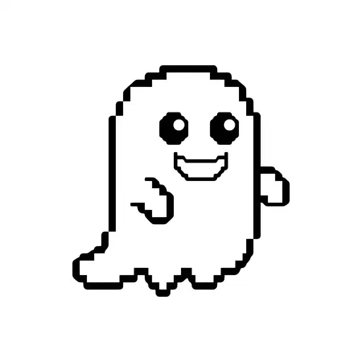 Easy Pixel Art Coloring Page — Pixel Art with Big Eyes