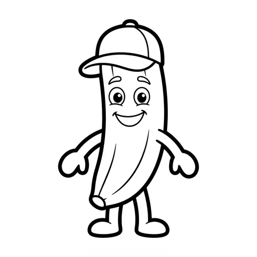 Easy Video Game Coloring Page — Wearing a Baseball Cap