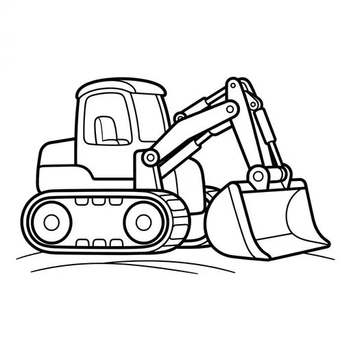 Easy Construction Coloring Page — With a Big Front Scoop