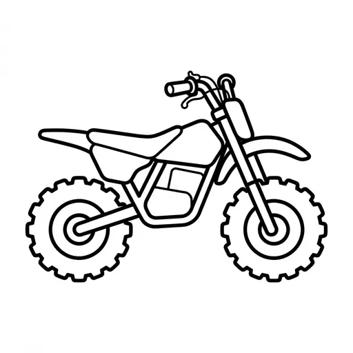 Easy Dirt Bike Coloring Page — Big Knobbly Tyres