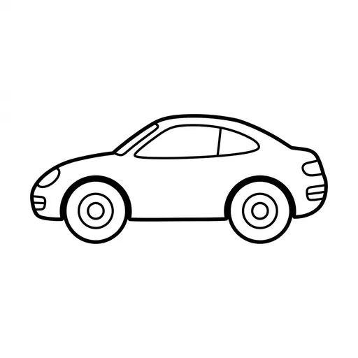 Easy Sports Car Coloring Page — Simple Sports Car in Profile