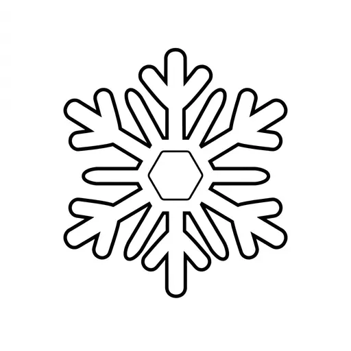 Easy Snowflake Coloring Page — Simple Outline Design